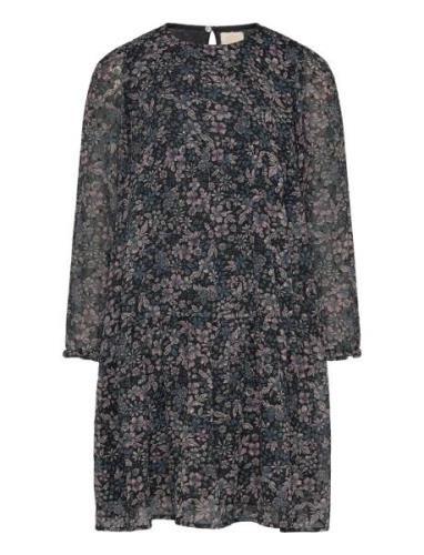 Dress Flower Dobby Navy Creamie