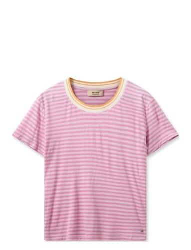 Mmphila O-Ss Stripe Tee Pink MOS MOSH