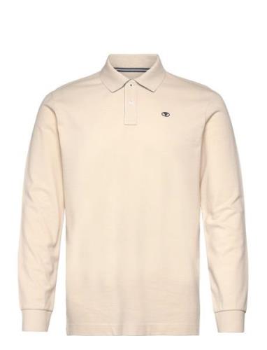 Basic Polo With Contrast Beige Tom Tailor