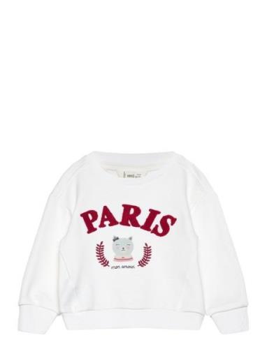 Embroidered Detail Cotton Sweatshirt White Mango