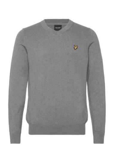 Cotton Merino V Neck Jumper Grey Lyle & Scott