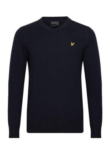 Cotton Merino V Neck Jumper Navy Lyle & Scott