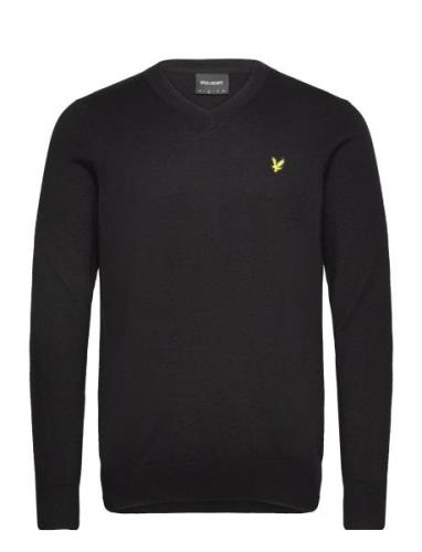 Cotton Merino V Neck Jumper Black Lyle & Scott