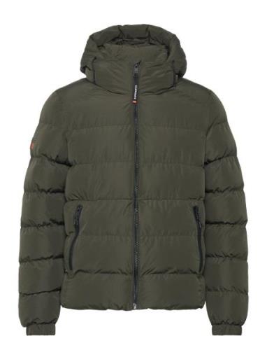 Hooded Sports Puffer Jacket Khaki Superdry