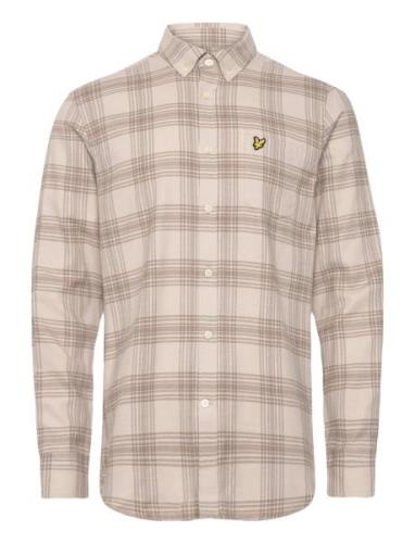 Tonal Check Flannel Shirt Beige Lyle & Scott