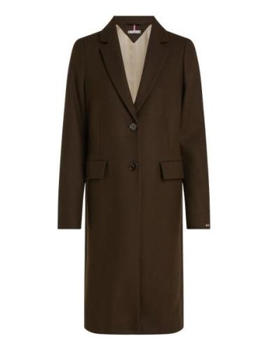 Wool Blend Classic Coat Brown Tommy Hilfiger