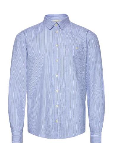 Cfalvin Ls Dobby Striped Shirt Blue Casual Friday