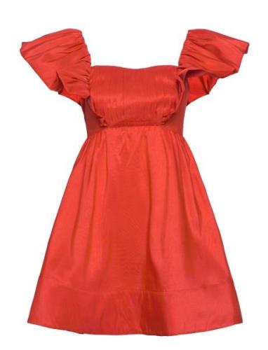 Bree Frill Detailed Mini Dress Red Malina