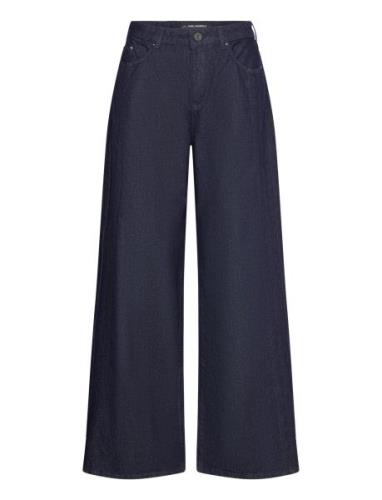 Mid Rise Wide Leg Denim Pants Blue Karl Lagerfeld