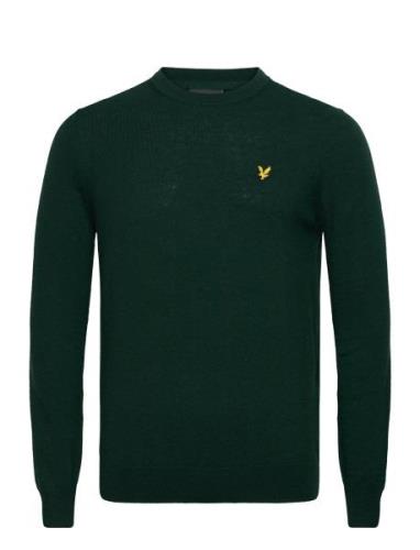 Cotton Merino Crew Neck Jumper Green Lyle & Scott