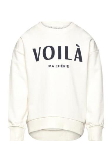 Printed Cotton Sweatshirt White Mango