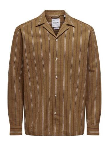 Onstrev Relaxed Ls Shirt Brown ONLY & SONS