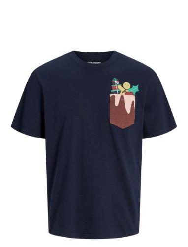 Jjxmas Pocket Tee Ss Crew Neck Navy Jack & J S