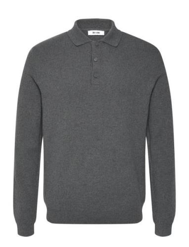 Onsphill Reg 12 Rib Ls Polo Knit Grey ONLY & SONS