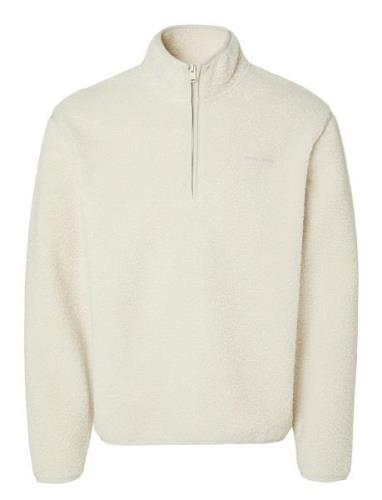 Slhstorm Fleece High Neck Sweat Cream Selected Homme