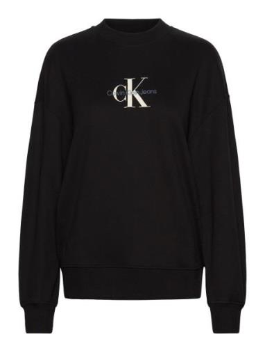 Textured Monologo Crewneck Black Calvin Klein Jeans