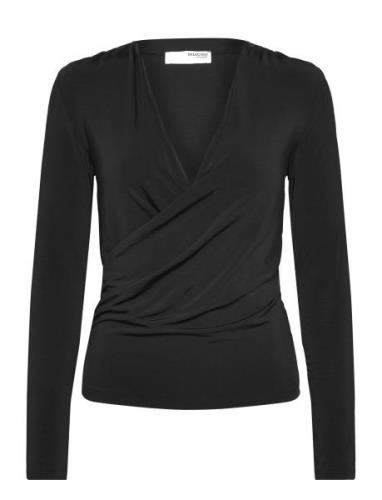 Slfzahra Ls Top Black Selected Femme