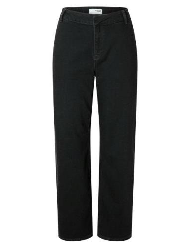 Slfmellie Mw Wide Jeans Black Selected Femme