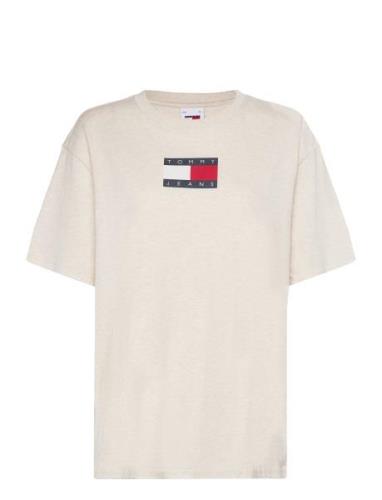 Tjw Rlx Melange Flag Tee Ext Cream Tommy Jeans