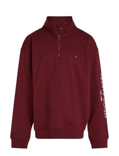 U Essential Half Zip Sweatshirt Burgundy Tommy Hilfiger