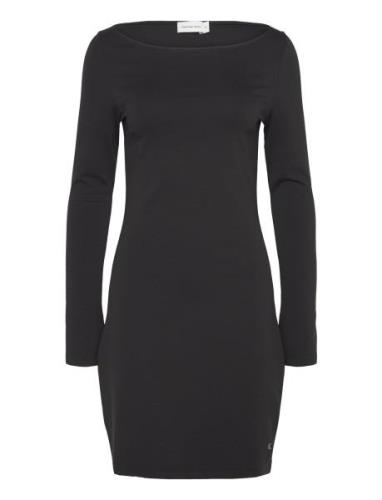 Sculpted Milano Ls Mini Dress Black Calvin Klein Jeans