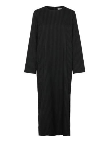 Objlisa Lo L/S Midi Dress Aop Div Black Object