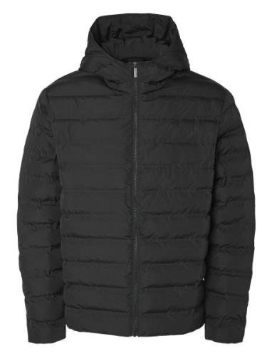 Slhbarry Quilted Hoodjacket Noos Black Selected Homme