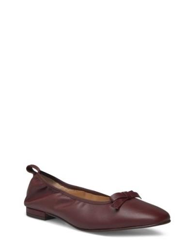 Freya Brown Leather Ballet Flats Brown ALOHAS