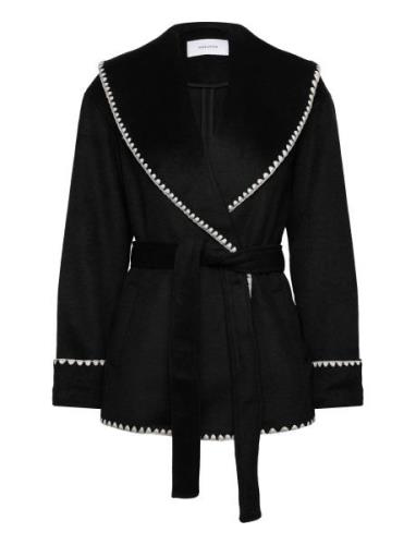 Yara Shawl Collar Wool Blend Jacket Black Bubbleroom