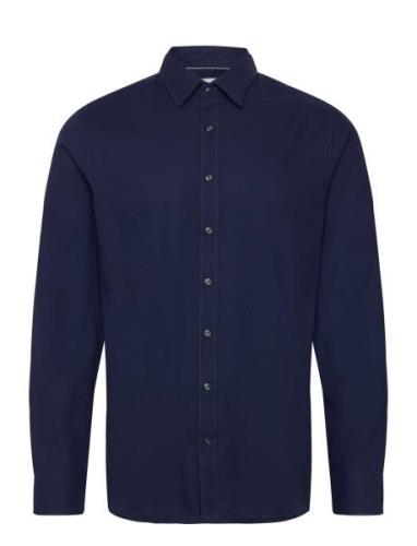 Structured Engineered Slim Shirt Navy Michael Kors