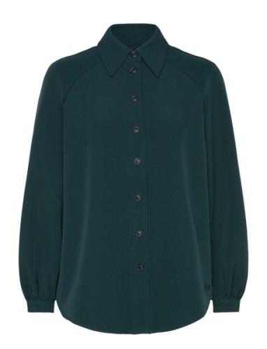 Crepe Peasant Sleeve Overshirt Green Scotch & Soda