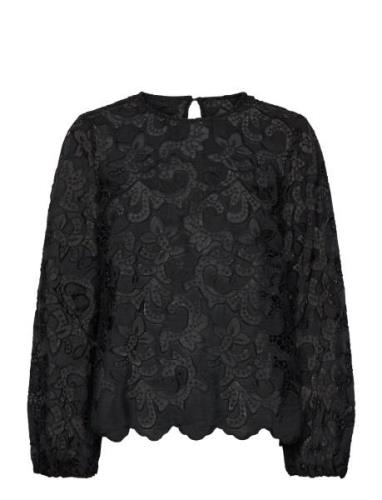 Msmisala Long Sleeve Lace Blouse Black Minus