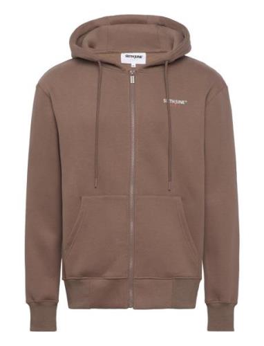 Essentiel Bit Ls Zip Up Hoo Brown SIXTH JUNE