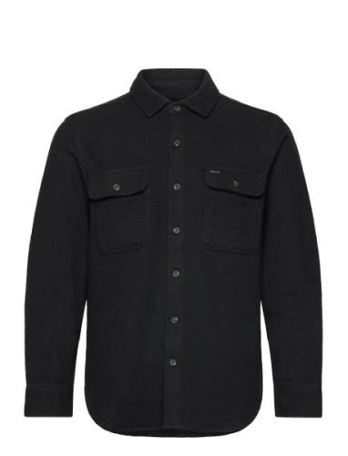 Bowery Textured Twill Overshir Black Brixton