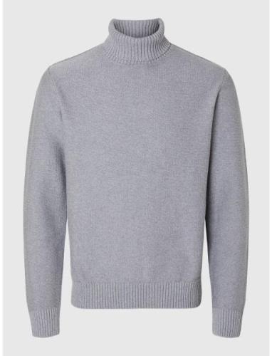 Slhaxel Ls Knit Roll Neck Noos Grey Selected Homme