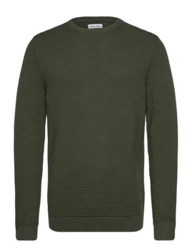 Jjotto Knit Crew Neck Ln Green Jack & J S