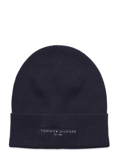 Th Foundation Cotton Beanie Navy Tommy Hilfiger