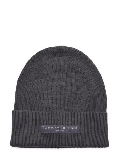 Th Foundation Cotton Beanie Grey Tommy Hilfiger