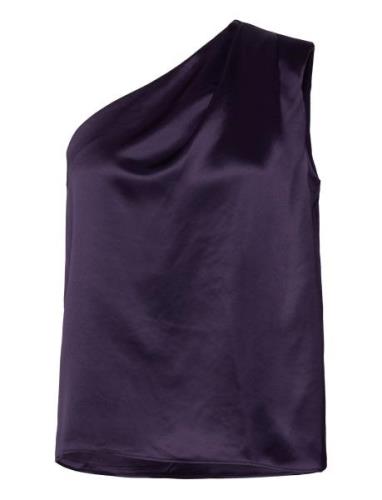 Elle Satin Tank Purple Ahlvar Gallery