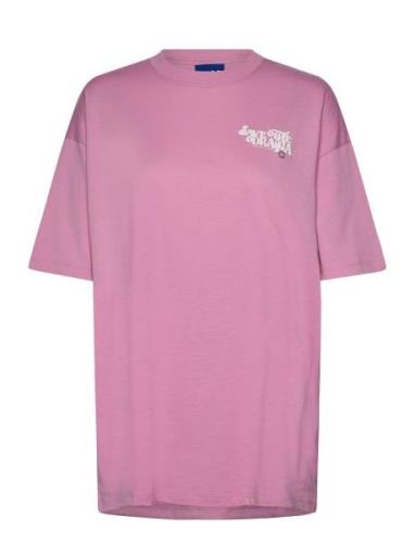 Over D Tee_B_1 Pink HUGO BLUE