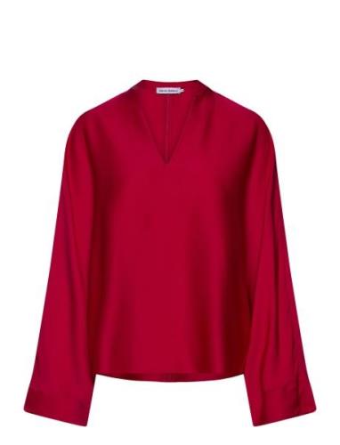 Nina V-Neck Blouse Red Ahlvar Gallery