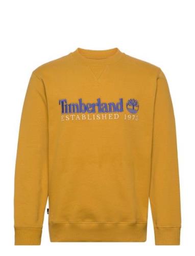 Established 1973 Embroidery Logo Brush Back Crew Neck Chai Tea Yellow ...