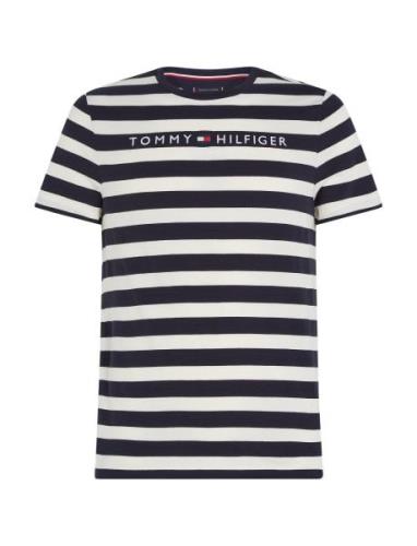 Tommy Logo Stripe Tee Navy Tommy Hilfiger