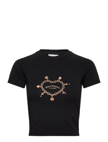 Chain Heart Shurnken T-Shirt Black Juicy Couture