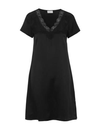 Nightdress Short Sleeve Black Damella Of Sweden