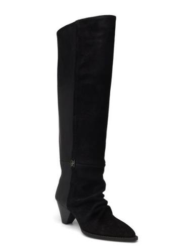 Sonora Suede Mix Knee Boots Black Dante6