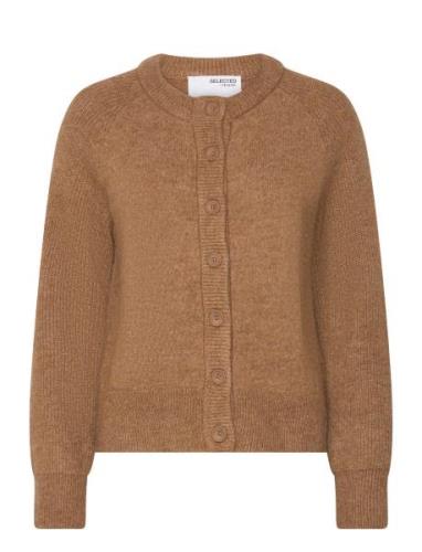 Slfrena Ls Knit Cardigan Camp Brown Selected Femme