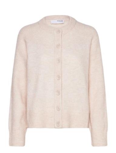 Slfrena Ls Knit Cardigan Camp Cream Selected Femme