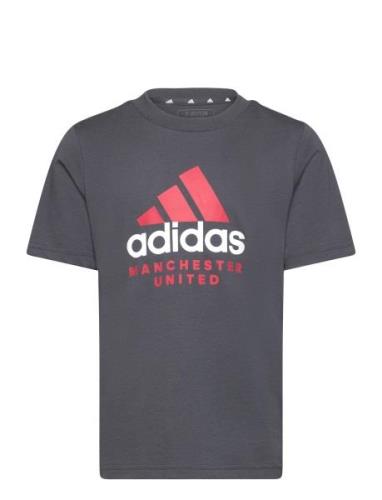 Manchester United Fc Kids Tee Grey Adidas Performance