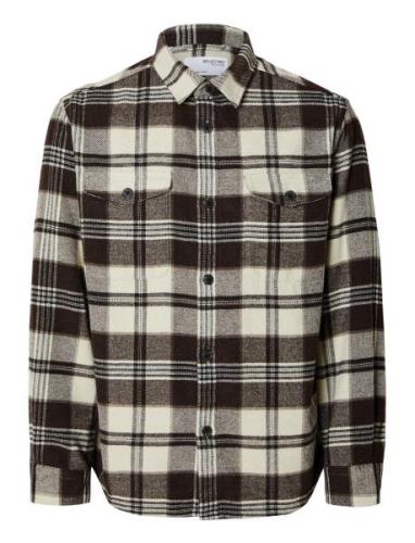 Slhmason-Pablo Check Overshirt Brown Selected Homme